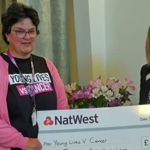 Isle of Wight Crematorium cheque presentation featuring Janice and Susan