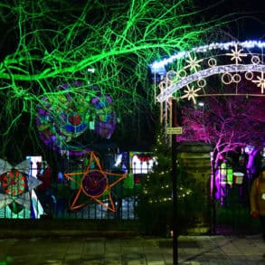 Merry and Bright Gardens - decorated with lights and lanterns