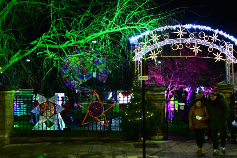 Merry and Bright Gardens - decorated with lights and lanterns