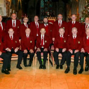 Newchuirch Male Voice Choir ready to sign in Church