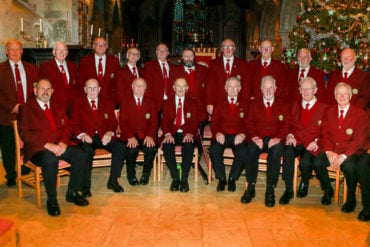 Newchuirch Male Voice Choir ready to sign in Church