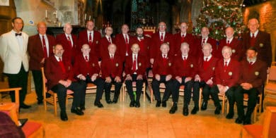 Newchuirch Male Voice Choir ready to sign in Church