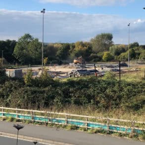 The site of the former Newport FC supporters stand and clubhouse