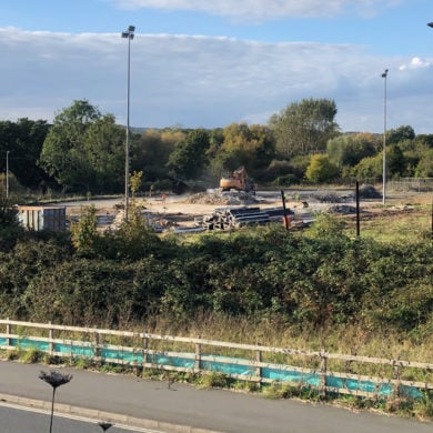 The site of the former Newport FC supporters stand and clubhouse