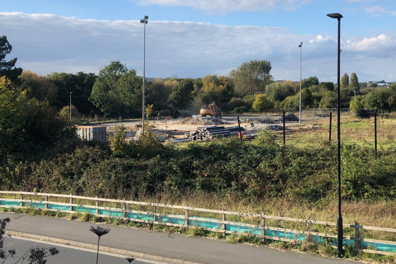 The site of the former Newport FC supporters stand and clubhouse