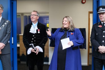 Ryde Mayor, Cllr Richard May, Isle of Wight High Sheriff Graham Biss, PCC Donna Jones & Chief Constable Scott Chilton