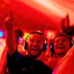 Two men at the silent disco