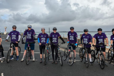 Southern water executives at starting point of the charity bike ride