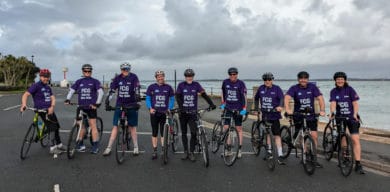 Southern water executives at starting point of the charity bike ride