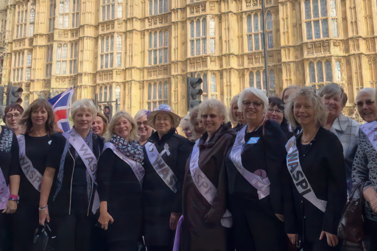 WASPI women outside Parliament