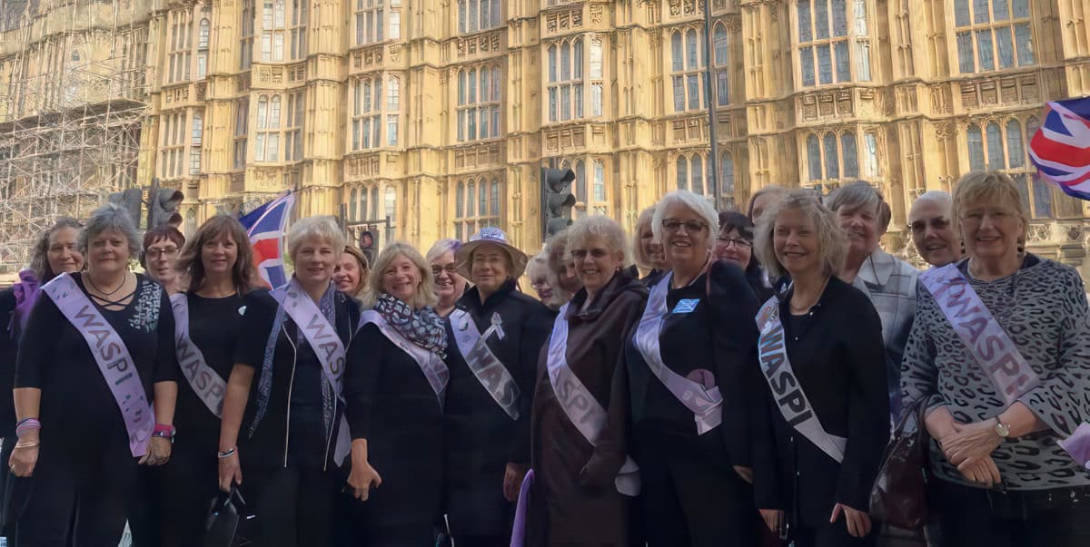 WASPI women outside Parliament