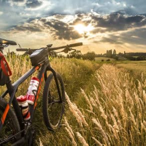 bicycle and countryside landscape