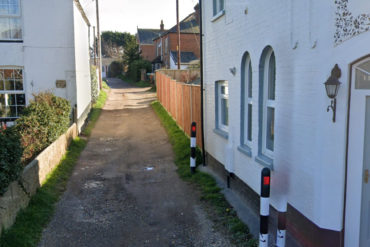 Google maps photo of entrance to 'new village' private road