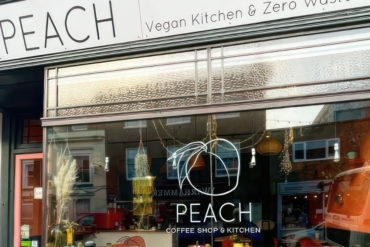 Outside Peach vegan cafe