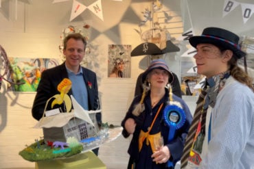 Joe Robertson at the launch of the Regatta Hat Exhibition