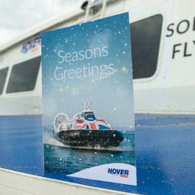 Christmas card and hovercraft