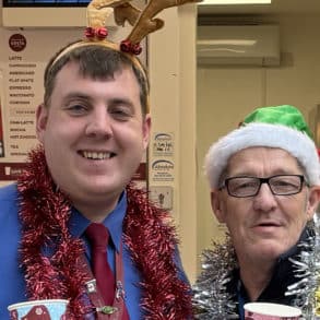 Ben and Steve start getting ready for Christmas on Ryde Pier