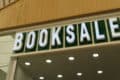 Book sale sign at library