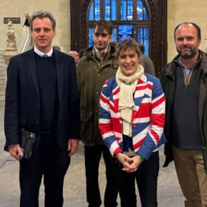 Joe Robertson with IW farmers at Westminster