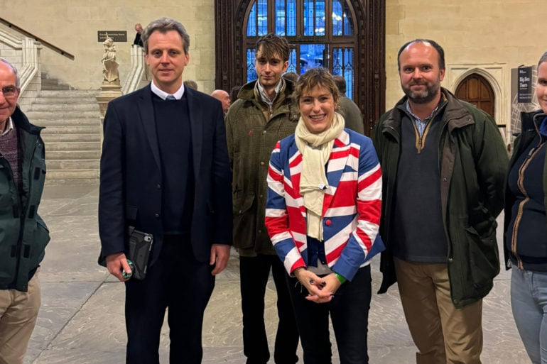 Joe Robertson with IW farmers at Westminster