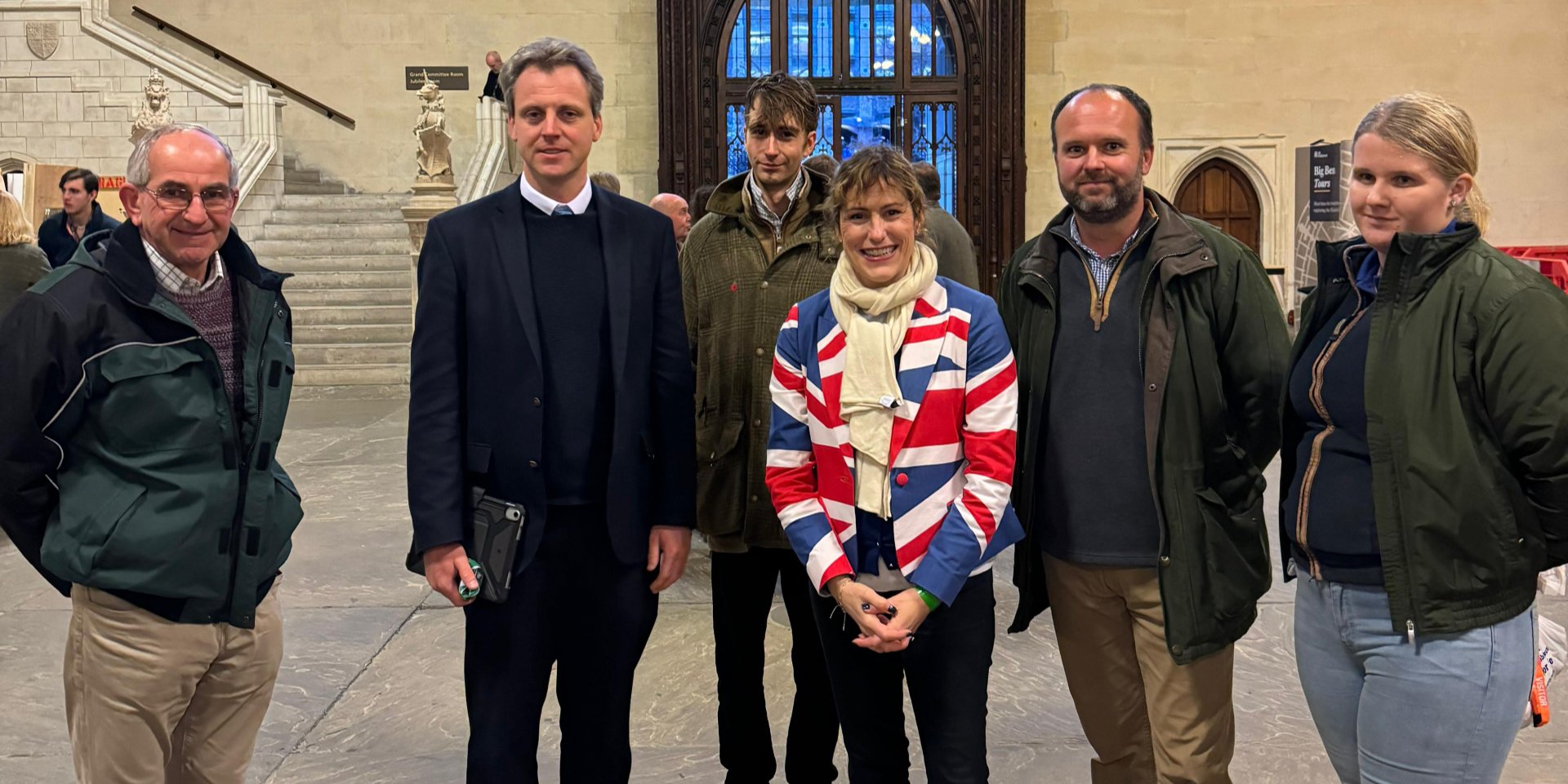 Joe Robertson with IW farmers at Westminster