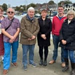 Representatives from Wootton Creek Fairway Association, Wootton Bridge Parish Council and Fishbourne Parish Council in front of Wootton Creek