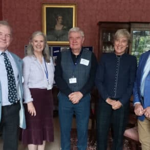 Peter Johnson, Joanna Richards, Maurice Kane, Susie Sheldon and Phil Wells celebrating ten years of SWAY and their King’s Award