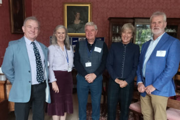 Peter Johnson, Joanna Richards, Maurice Kane, Susie Sheldon and Phil Wells celebrating ten years of SWAY and their King’s Award