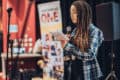 Teenage girl giving a speech