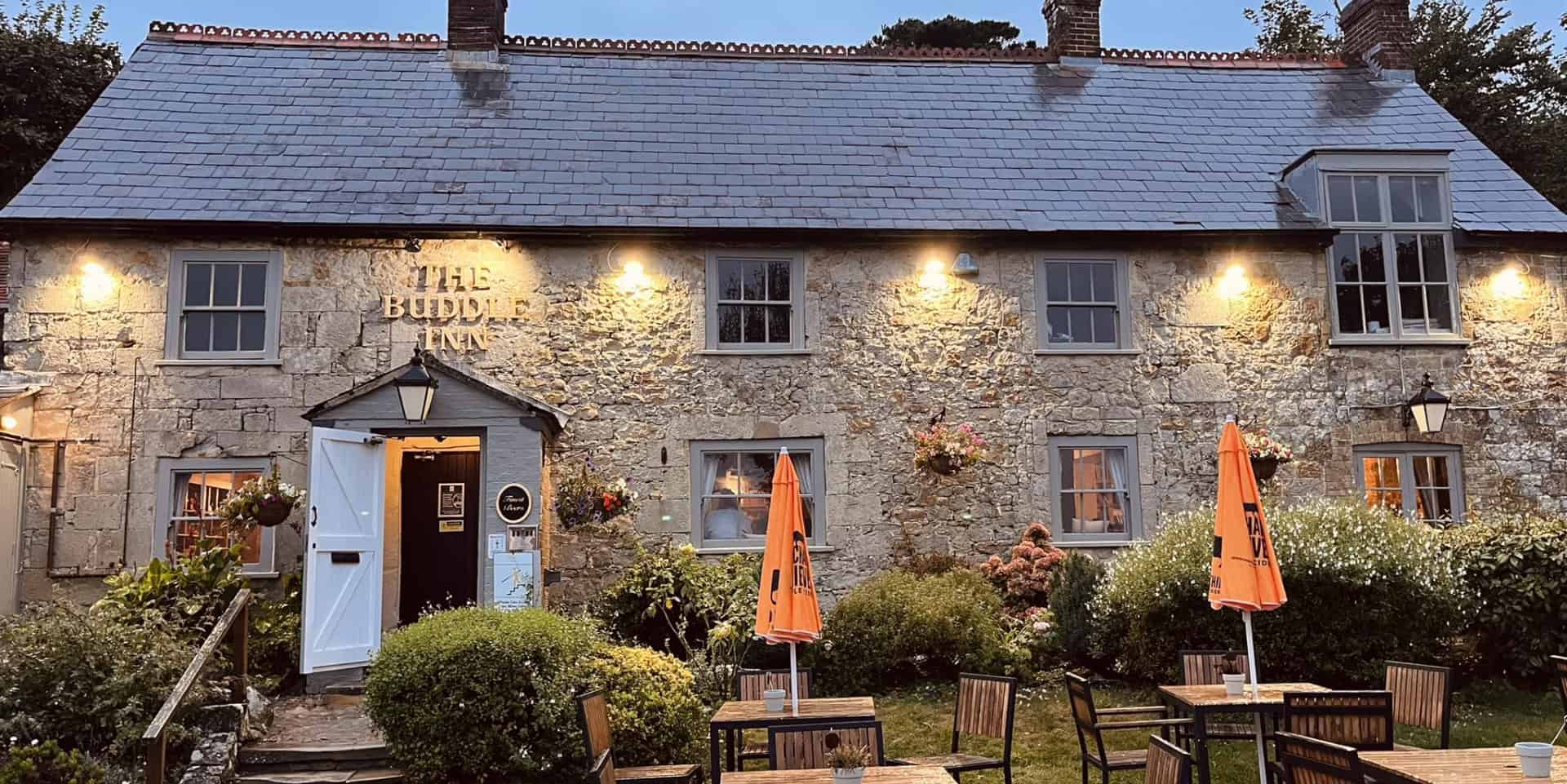 Outside the Buddle Inn pub in Niton