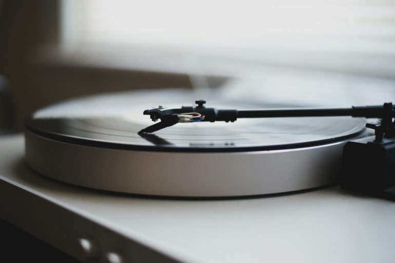 Vinyl playing on record player