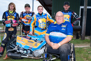 Steve Piper with speedway riders