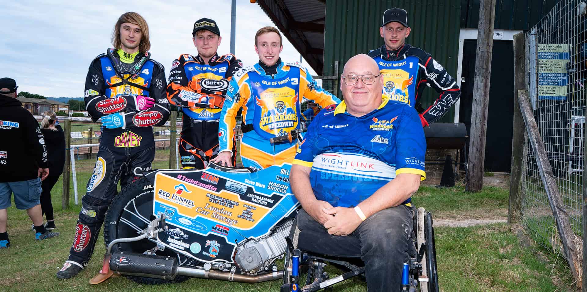 Steve Piper with speedway riders