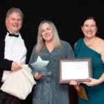 YMCA Fairthorne Group STAR Awards Dave Bennett Left, Jo McGrath Centre, Phillipa Spicer Right by Zooming Photography