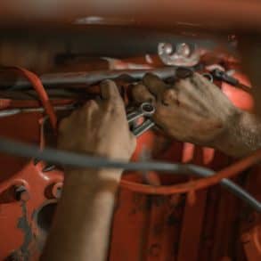 mechanic working on a car