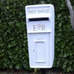 white letter box at the crematorium