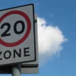 20mph zone road sign