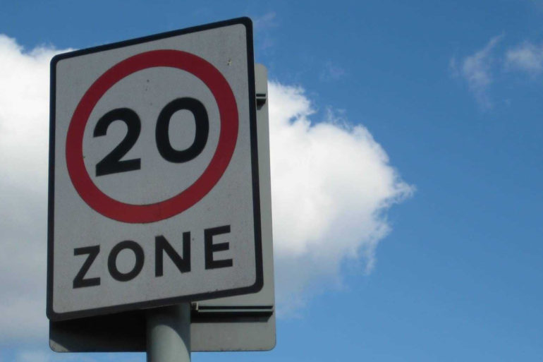 20mph zone road sign