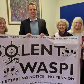 Joe Robertson with solent waspi women