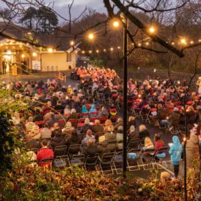 People attending Light up a Life event at the crematorium