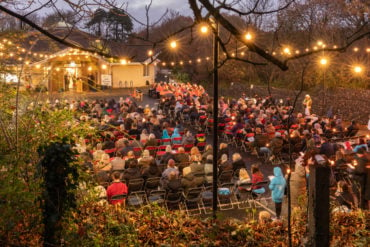 People attending Light up a Life event at the crematorium