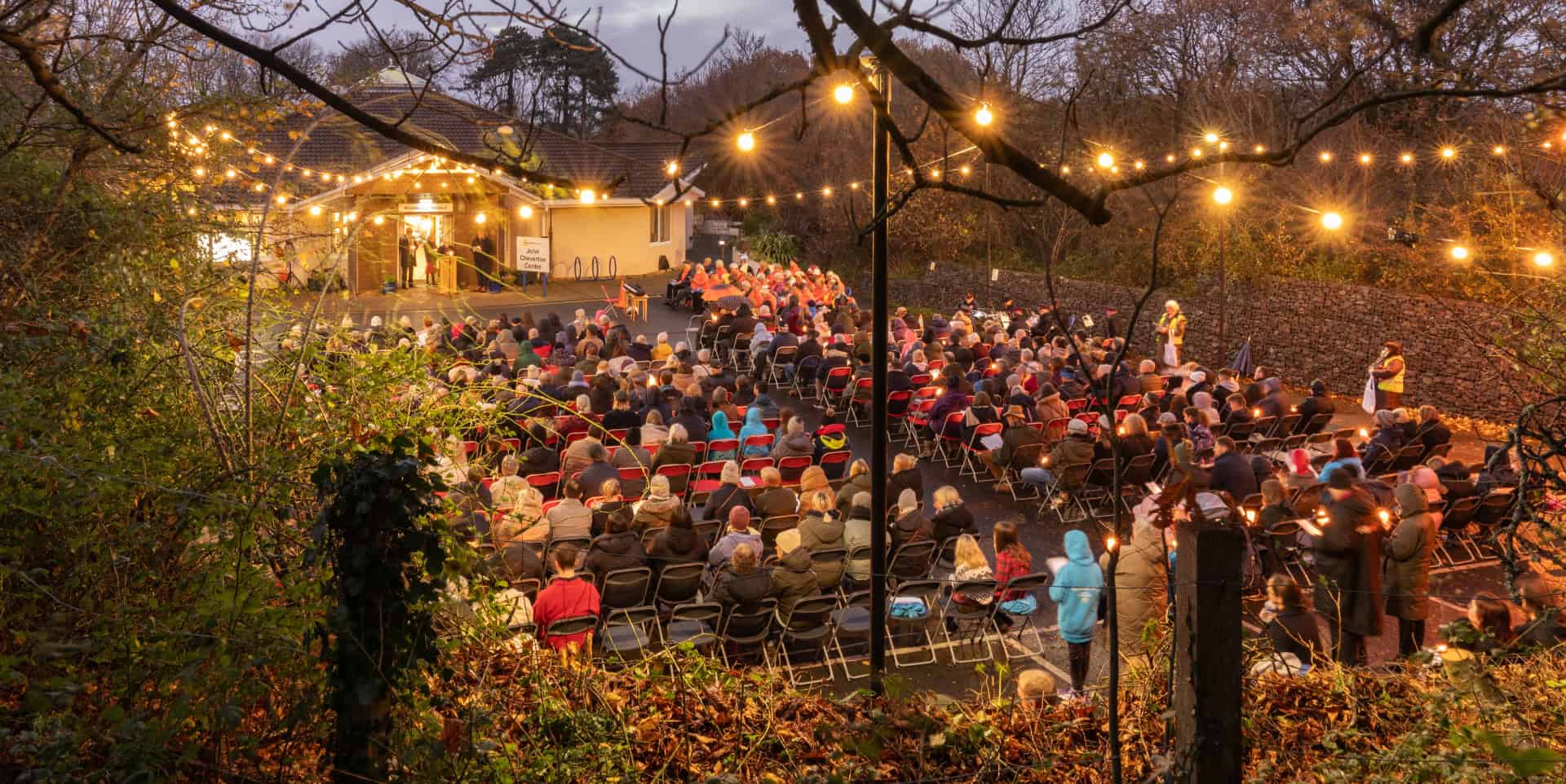 People attending Light up a Life event at the crematorium