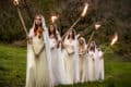 Mediaeval Baebes with Flaming Torches