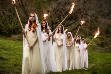 Mediaeval Baebes with Flaming Torches