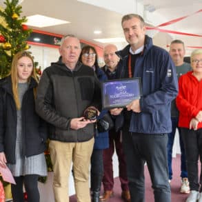 Paddy McHugh receiving his award