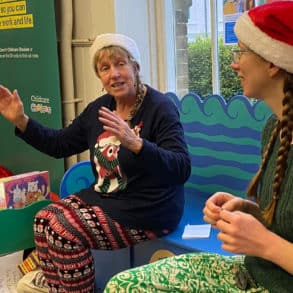 Sue Bailey and Holly Medland storytelling Cowes library 21st dec 24