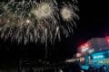 People watching the firework display near Sandown Pier