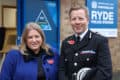 donna jones and scott chilton outside ryde police station