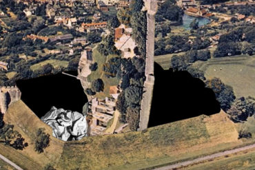 justin mason animated postcard - carisbrooke castle as a flip top bin