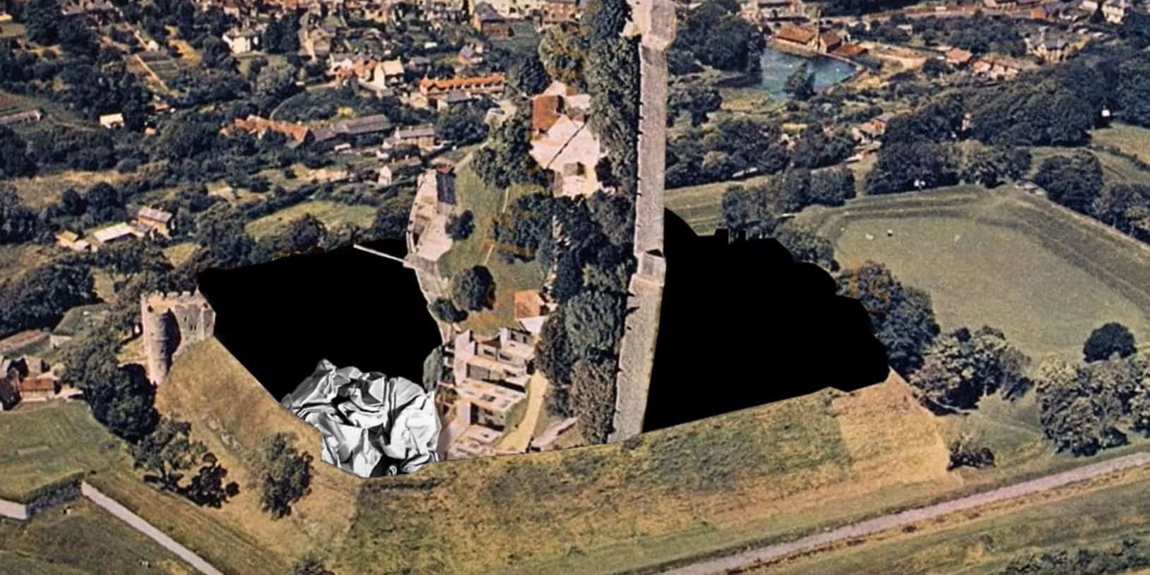 justin mason animated postcard - carisbrooke castle as a flip top bin